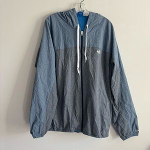 Adidas Men’s Windbreaker Rain Jacker Blue Gray XL